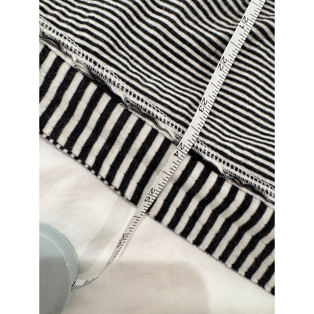 Maeve Tal Cowl Neck Tunic Sweater Small Black White Stripe Raglan Minimalist - Picture 14 of 16